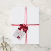 Rote Rosenblüten Geschenkanhänger (Mit Garn)