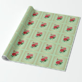 Rote Rosenblüten Geschenkpapier (Ungerollt)