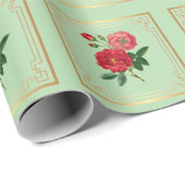 Rote Rosenblüten Geschenkpapier (Rolleneckpunkt)
