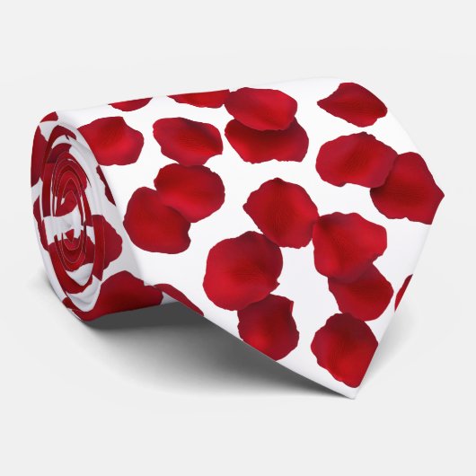 Rote Rosenblütenmuster Krawatte (Gerollt)