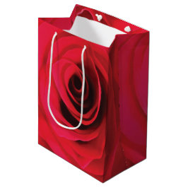 Rote Rosendetail, abstrakter floraler Strudel Mittlere Geschenktüte
