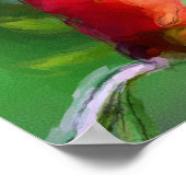 Rote Rosenknospe Blume Aquarellfarben Foto Malerei Poster (Ecke)