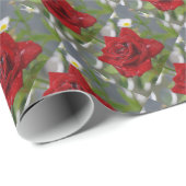 Rote Rosenknospe Geschenkpapier (Rolleneckpunkt)