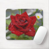 Rote Rosenknospe Mousepad (Mit Mouse)