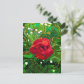 ROTE ROSENKUNST POSTKARTE (Stehend Vorderseite)