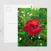 ROTE ROSENKUNST POSTKARTE (Vorne/Hinten)