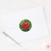 ROTE ROSENKUNST RUNDER AUFKLEBER (Umschlag)