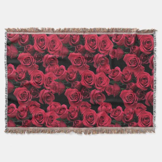 Rote Rosenthrow-Decke Decke (Vorderseite)