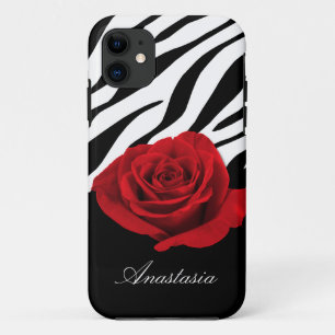 Rote Rosezebra-Druck personalisierter iPhone 5 Case-Mate iPhone Hülle