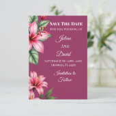 Rote Röte Blumen Save The Date (Stehend Vorderseite)