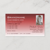 Rote Rote Gradient Palm Leaf Logo und Foto Moderne Visitenkarte (Rückseite)