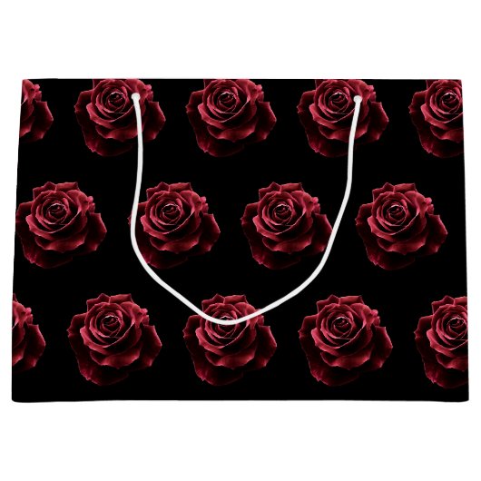 Rote Rote Rose Große Geschenktüte (Vorderseite)