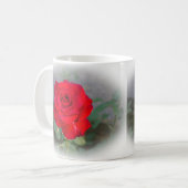 Rote Rote Rose Kaffeetasse (Vorderseite Links)