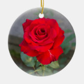 Rote Rote Rose Keramik Ornament (Vorne)