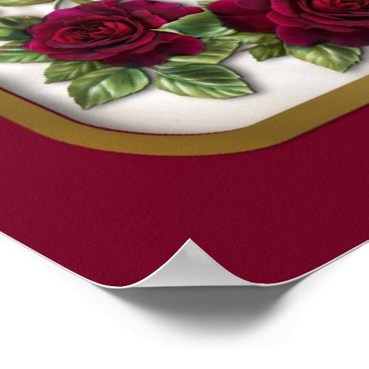 Rote Rote Rose Poster (Ecke)
