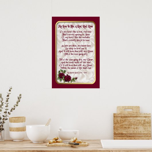 Rote Rote Rose Poster (Küche)