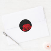 Rote Rote Rose Runder Aufkleber (Umschlag)