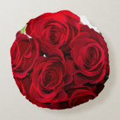 Rote Rote Rose Rundes Kissen (Rückseite)