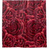 Rote Rote Rosen Duschvorhang (Vorderseite)