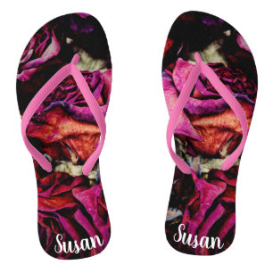 Rote Rote Rosen Floral Badesandalen
