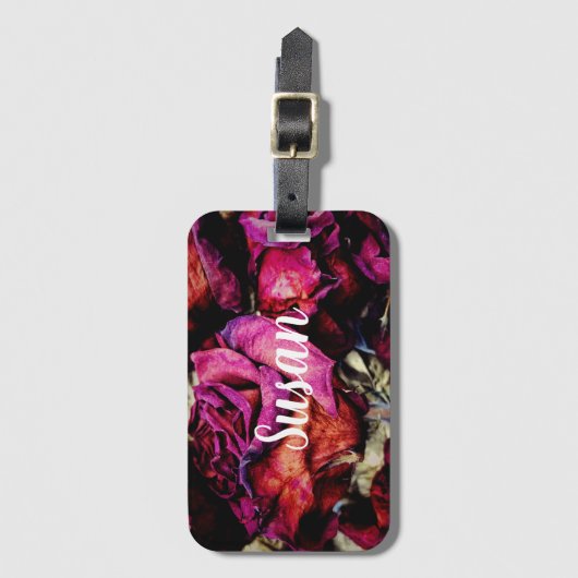 Rote Rote Rosen Gepäckanhänger (Vorderseite Vertikal)
