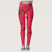 Rote Rote Rosen Leggings (Vorderseite)