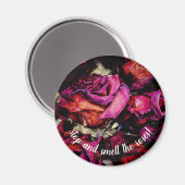 Rote Rote Rosen Magnet (Vorderseite/Rückseite)