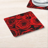 Rote Rote Rosen Papier Untersetzer (angewinkelt)