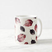 Rote Röte Schwarze Blätter Kaffeetasse (VorderseiteRechts)