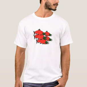 Rote Rotlachs-Kunst T-Shirt