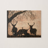 Rote Rotwild-Abends-Silhouette 110 Stück Puzzle (Horizontal)