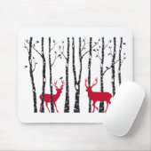 Rote Rotwild im Birkenbaumwald Mousepad (Mit Mouse)