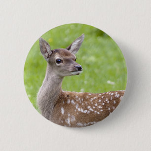 Rote Rotwild-Kitz-Abzeichen Button