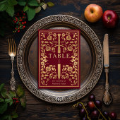 Rote Royal Mittelalterliche Hochzeitshochzeit-Tisc Tischnummer