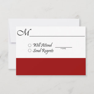 Rote RSVP-Karte für Hochzeit oder Abschluss RSVP Karte