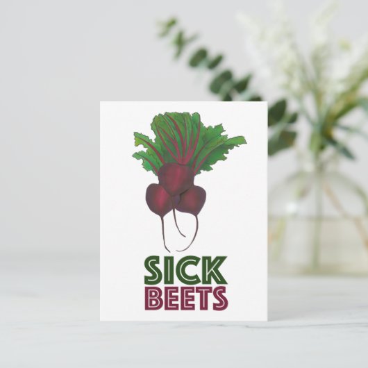 Rote Rüben (Beats) Gemüsepflanzenfutter Postkarte (Stehend Vorderseite)