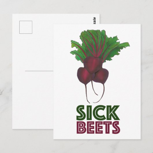 Rote Rüben (Beats) Gemüsepflanzenfutter Postkarte (Vorne/Hinten)