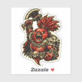 Rote-Rüben-Berserker – Lustiger Gemüse-Wut-Krieger Aufkleber (Blatt)