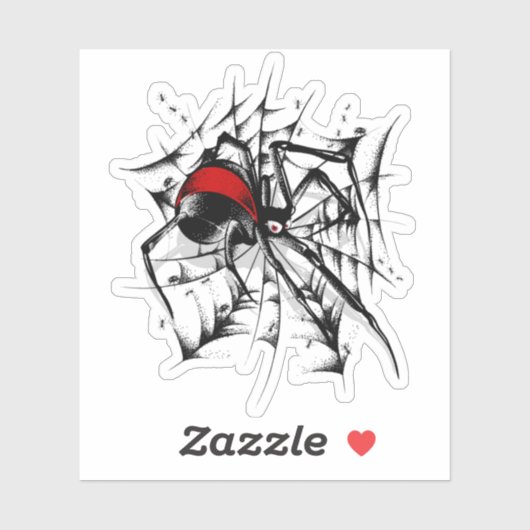 Rote Rückenspinne Web Custom-Cut Vinyl Sticker (Blatt)