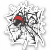 Rote Rückenspinne Web Custom-Cut Vinyl Sticker (Vorderseite)
