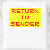 Rote Rückkehr zum Sender in Gelb Rechteckiger Aufkleber (Tasche)