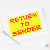Rote Rückkehr zum Sender in Gelb Rechteckiger Aufkleber (Umschlag)