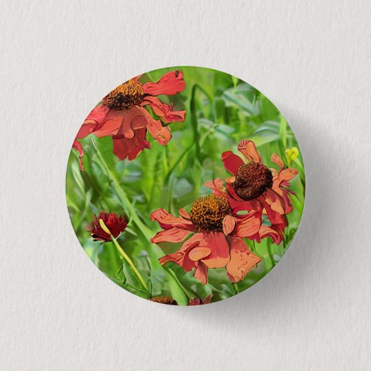 ROTE RUDBECKIENBLÜTEN BUTTON (Vorderseite)