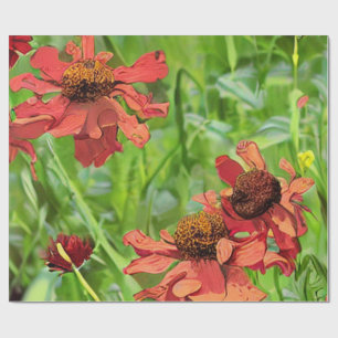 ROTE RUDBECKIENBLÜTEN GESCHENKPAPIER