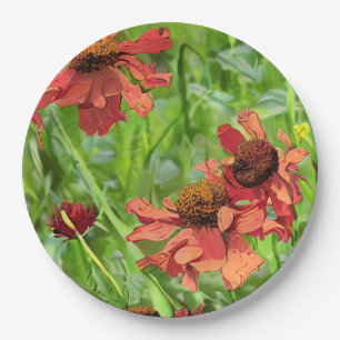 ROTE RUDBECKIENBLÜTEN PAPPTELLER