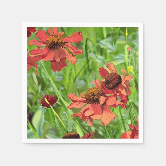 ROTE RUDBECKIENBLÜTEN SERVIETTE (Vorderseite)
