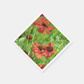 ROTE RUDBECKIENBLÜTEN SERVIETTE (Ecke)