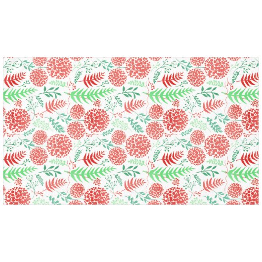 Rote runde Blume, grüne Blätter Tischdecke (Vorderseite (Horizontal))