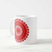 Rote runde Spitze-Muster-Grafik Kaffeetasse (Vorderseite Links)