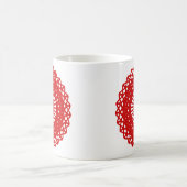 Rote runde Spitze-Muster-Grafik Kaffeetasse (Mittel)